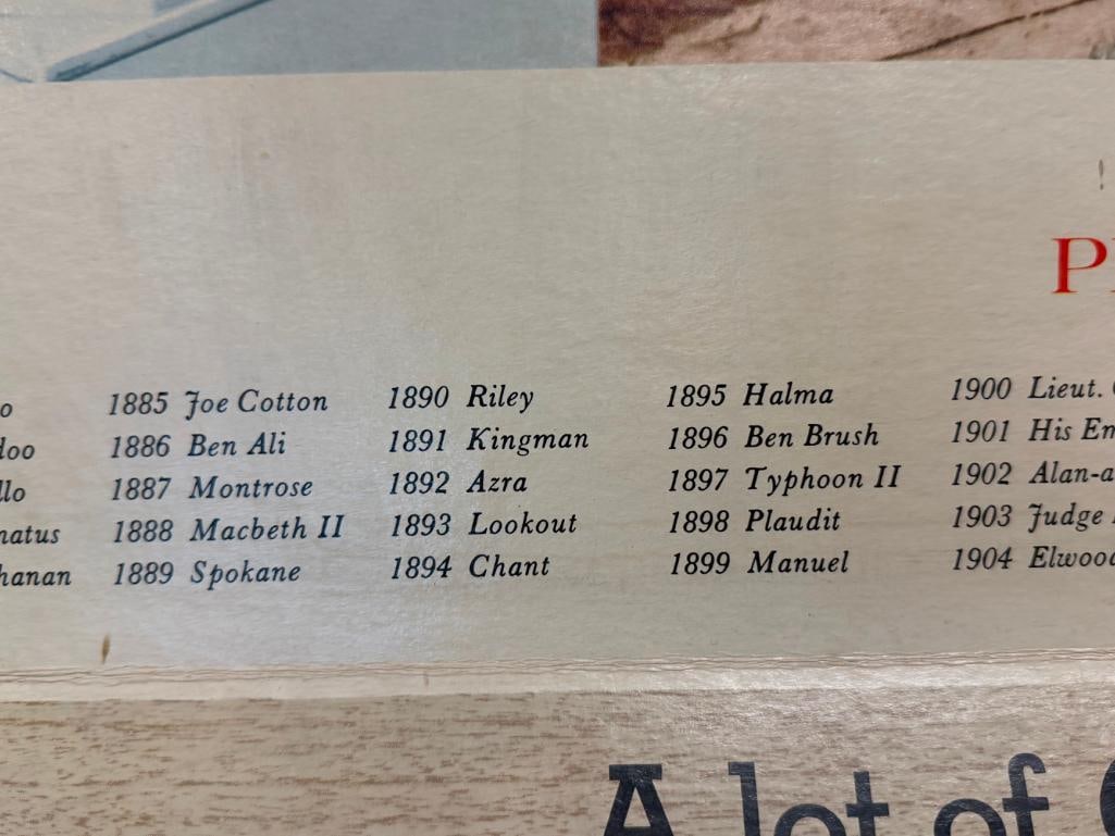 FRANK FEHR BREWING CO. FEHR'S BEER 1958 KENTUCKY DERBY CARDBOARD ADVERTISEMENT - 11