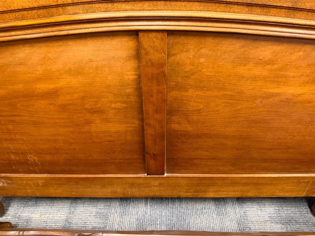 ANTIQUE FRENCH LOUIS XV STYLE CARVED WALNUT FULL SIZE BED FRAME - 13