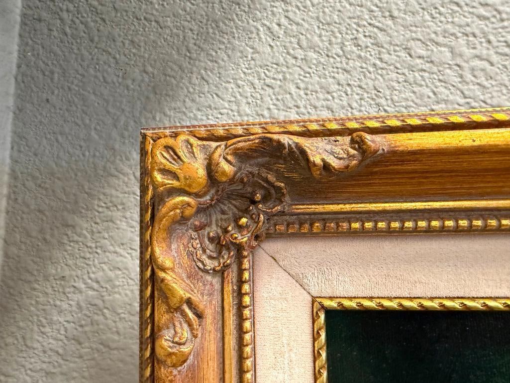 VIRGINA SCHWARTS ORIGINAL OIL ON CANVAS ROSE / FLORAL STILL-LIFE PAINTING - 8