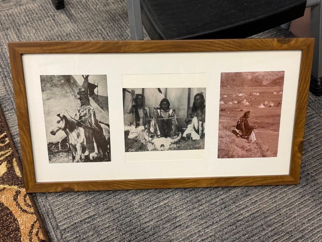 BLACK AND WHITE AND SEPIA TONED PHOTOGRAPHS OF NATIVE AMERICAN MEN - 2