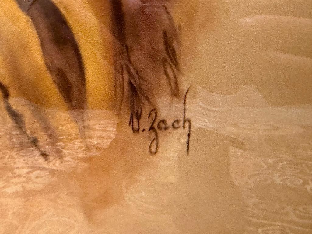 VILEM ZACH CZECH ARTIST ORIGINAL PASTEL PAINTING VELVETEEN PAPER TONY FINE YOUNG MAN SACREE INDIAN - 3