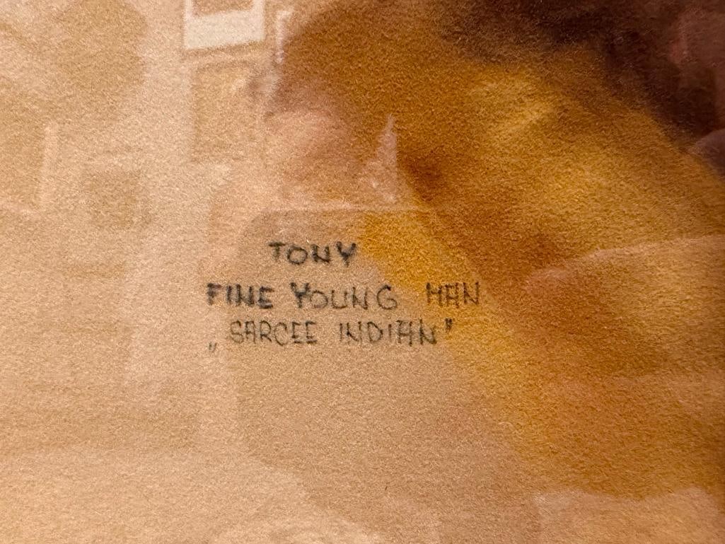 VILEM ZACH CZECH ARTIST ORIGINAL PASTEL PAINTING VELVETEEN PAPER TONY FINE YOUNG MAN SACREE INDIAN - 5