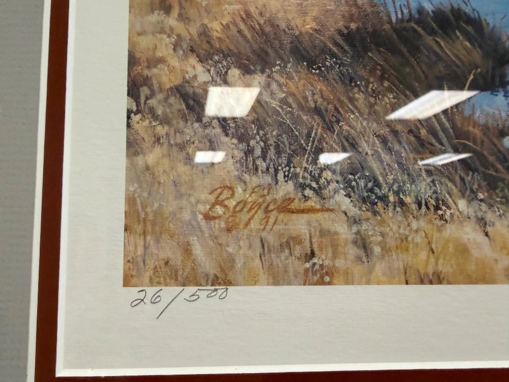 FRED BOYCE PROLIFIC NEVADA WILDLIFE ARTIST LIMITED EDITION PRINT OUT OF THE MORNING MIST NO. 26/500 - 5
