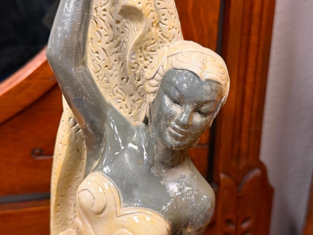 VINTAGE AFRICAN AMERICAN BALLERINA FIGURAL TABLE LAMP - 4