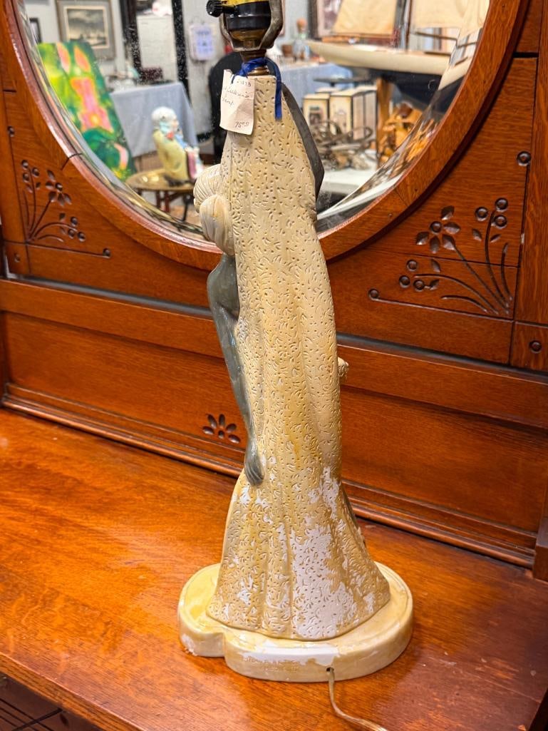 VINTAGE AFRICAN AMERICAN BALLERINA FIGURAL TABLE LAMP - 7