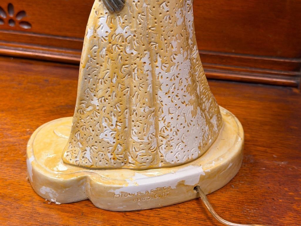 VINTAGE AFRICAN AMERICAN BALLERINA FIGURAL TABLE LAMP - 8