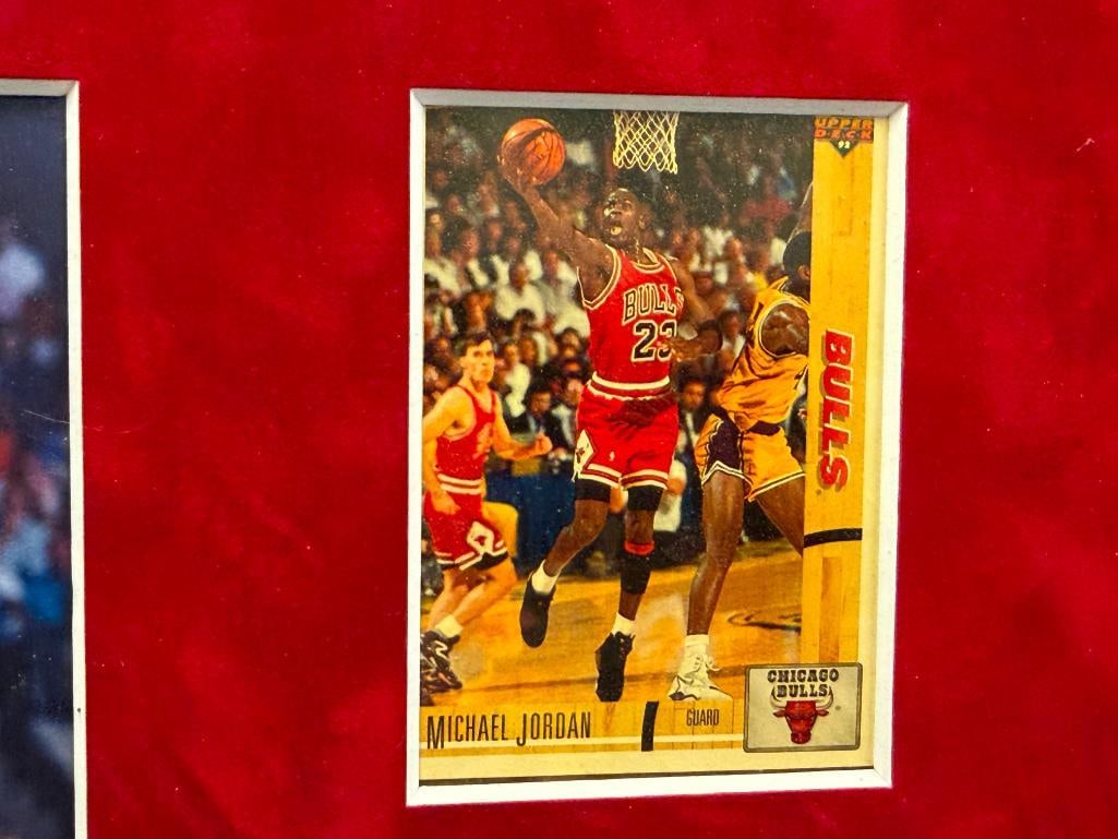 MICHAEL JORDAN 1991 AND 1992 UPPERDECK BASKETBALL CARDS ENSEMBLE WITH PIN AND PHOTO-PRINT - 5