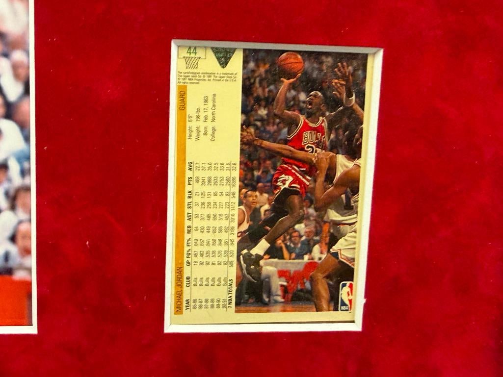 MICHAEL JORDAN 1991 AND 1992 UPPERDECK BASKETBALL CARDS ENSEMBLE WITH PIN AND PHOTO-PRINT - 6