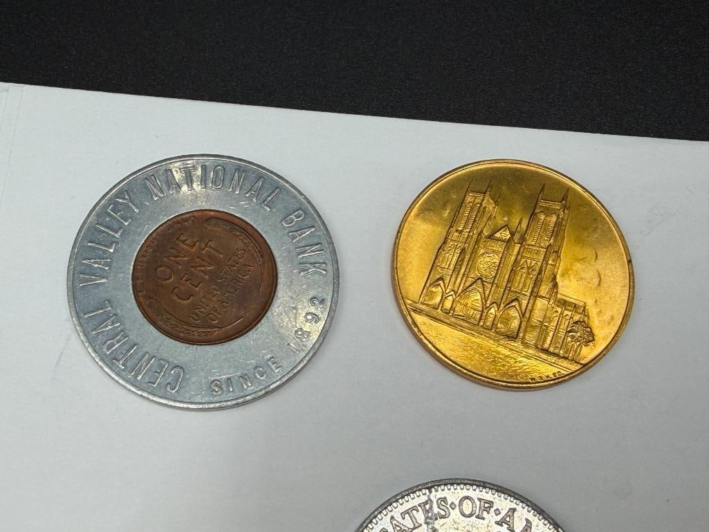 ASSORTED COLLECTIBLE TOKENS INCLUDING 1933 FORD V8 PROGRESS TOKEN AND 1939 GOLDEN GATE EXPO TOKENS - 10