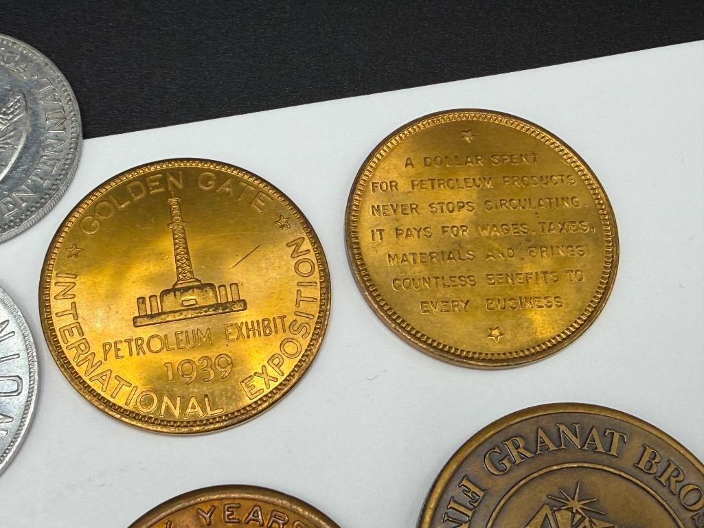 ASSORTED COLLECTIBLE TOKENS INCLUDING 1933 FORD V8 PROGRESS TOKEN AND 1939 GOLDEN GATE EXPO TOKENS - 4