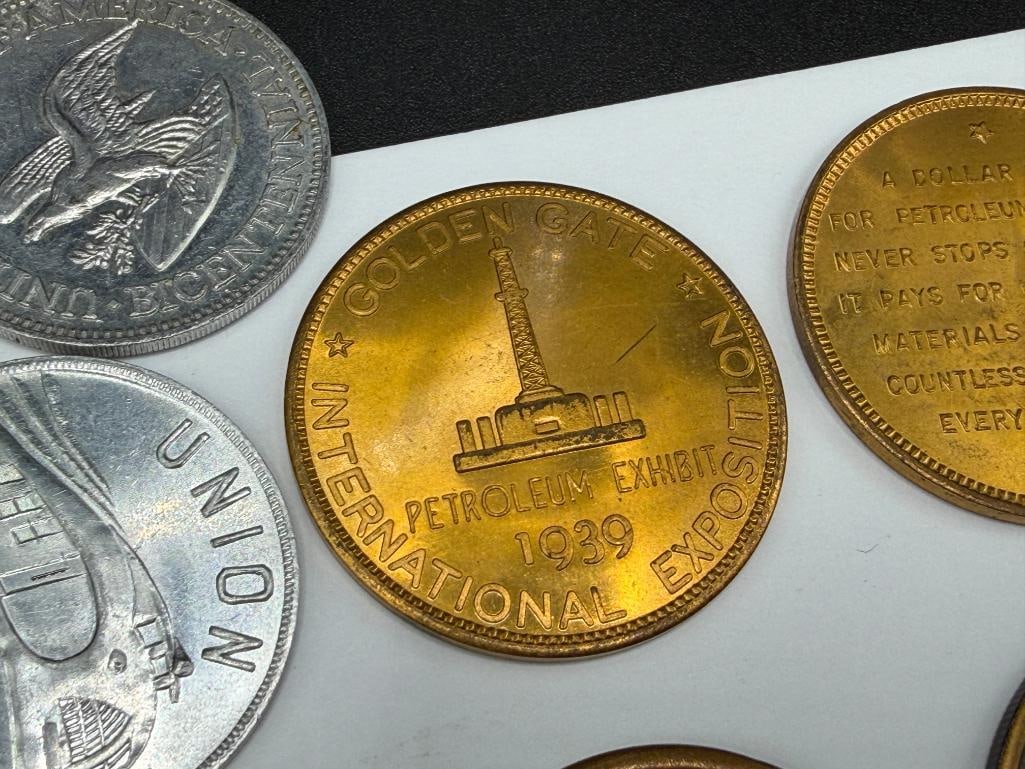 ASSORTED COLLECTIBLE TOKENS INCLUDING 1933 FORD V8 PROGRESS TOKEN AND 1939 GOLDEN GATE EXPO TOKENS - 5