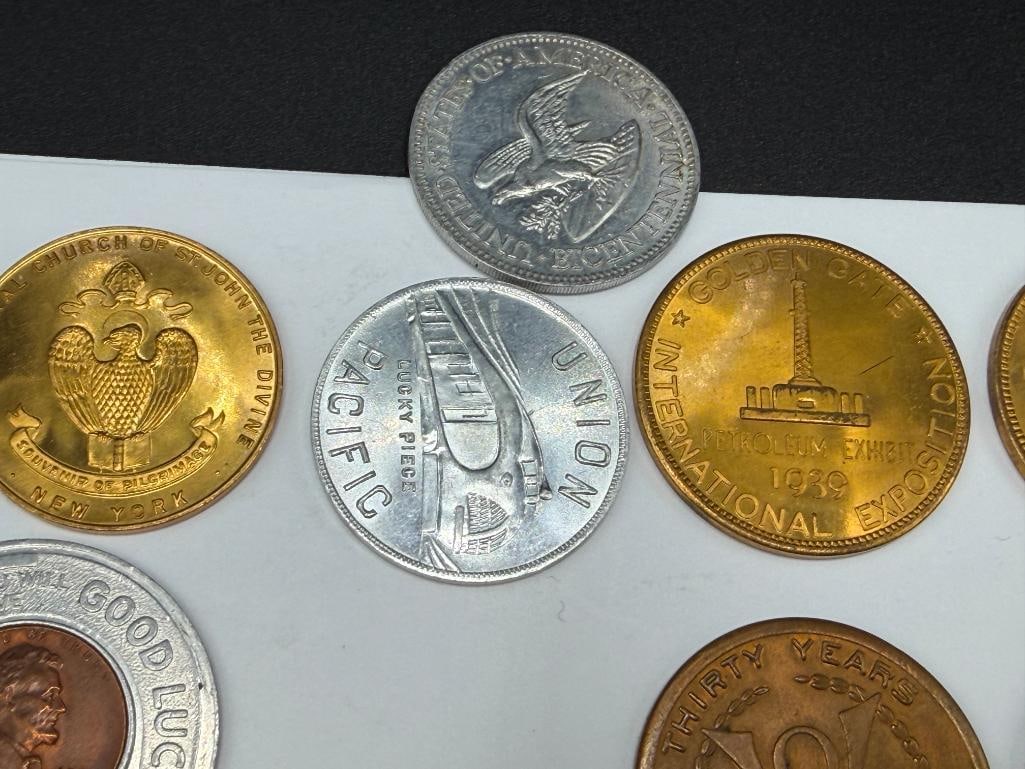 ASSORTED COLLECTIBLE TOKENS INCLUDING 1933 FORD V8 PROGRESS TOKEN AND 1939 GOLDEN GATE EXPO TOKENS - 6