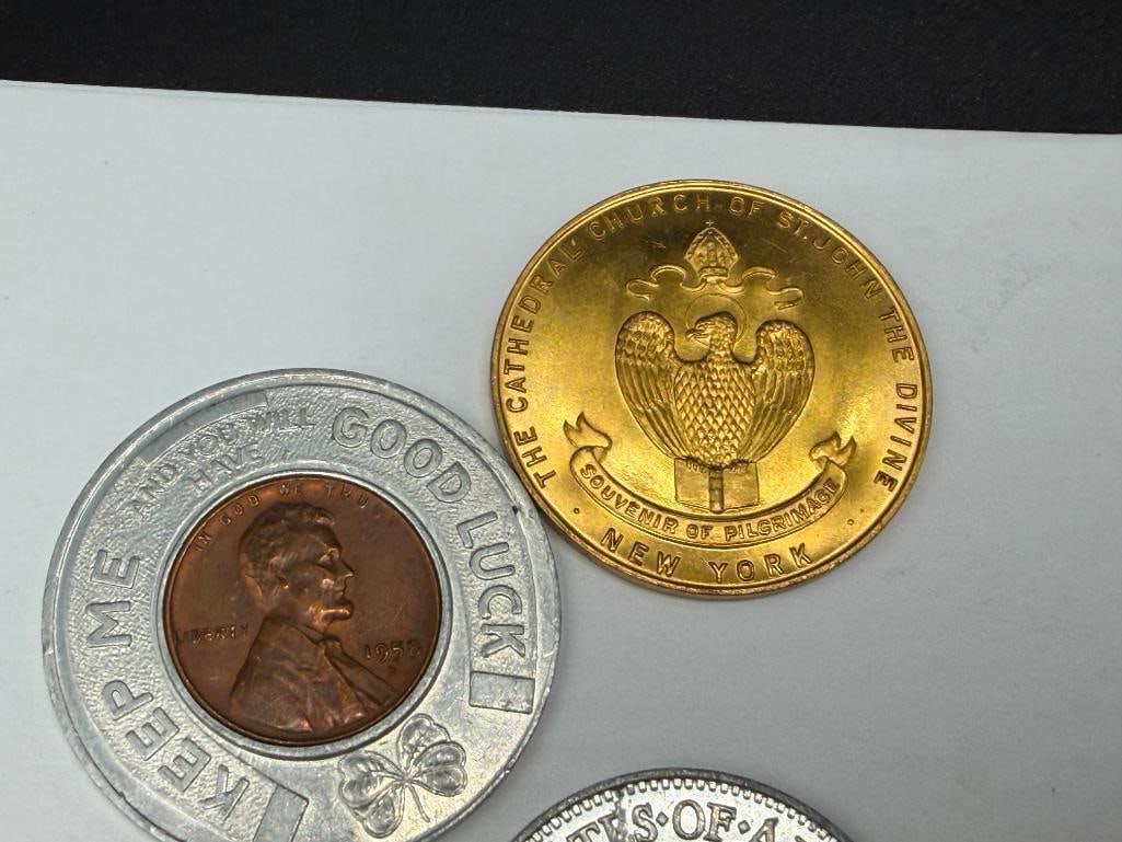 ASSORTED COLLECTIBLE TOKENS INCLUDING 1933 FORD V8 PROGRESS TOKEN AND 1939 GOLDEN GATE EXPO TOKENS - 9