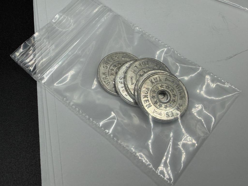 ANTIQUE CONSUMER'S TAX / SALES TAX TOKENS FRMO OKLAHOMA, ARIZONA, COLORADO, WASHINGTON, AND UTAH - 4