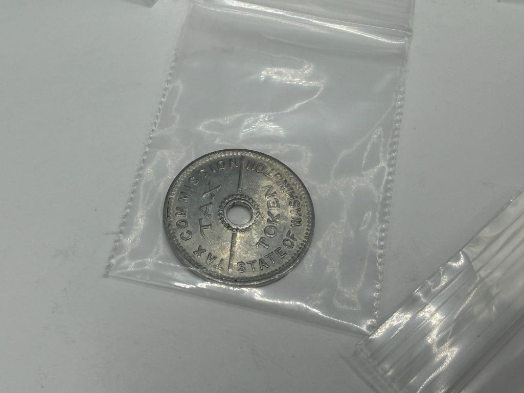 ANTIQUE CONSUMER'S TAX / SALES TAX TOKENS FRMO OKLAHOMA, ARIZONA, COLORADO, WASHINGTON, AND UTAH - 5
