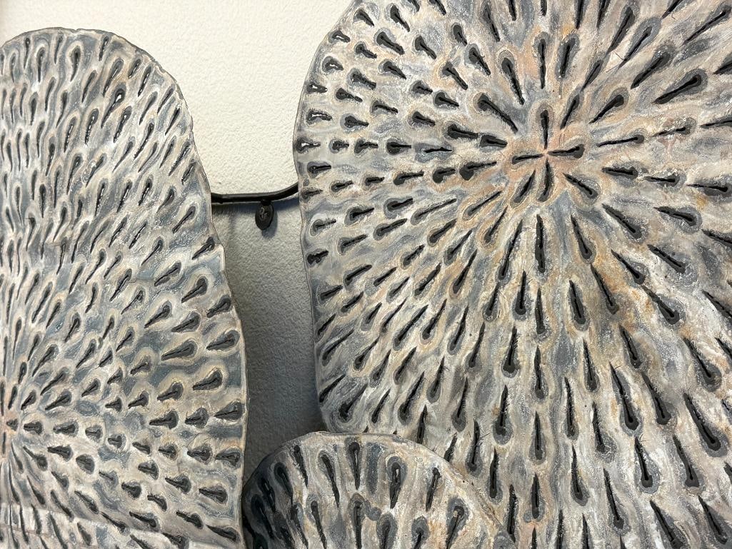 LARGE METAL PIERCED WALL ART SCULPTURE - 6