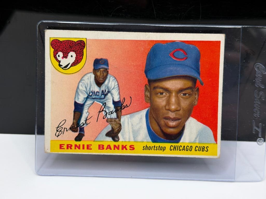 1955 TOPPS #28 ERNIE BANKS BASEBALL CARD - 2