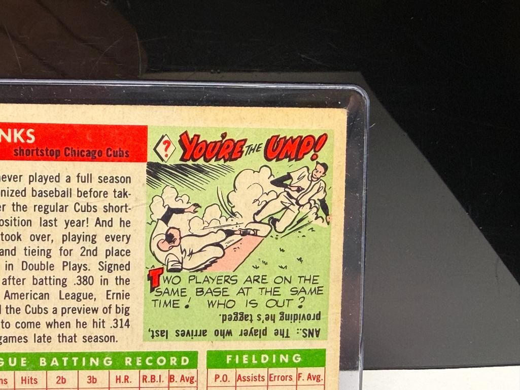 1955 TOPPS #28 ERNIE BANKS BASEBALL CARD - 9