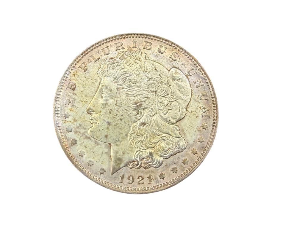 1921 U.S. MORGAN SILVER DOLLAR AU: 90% SILVER