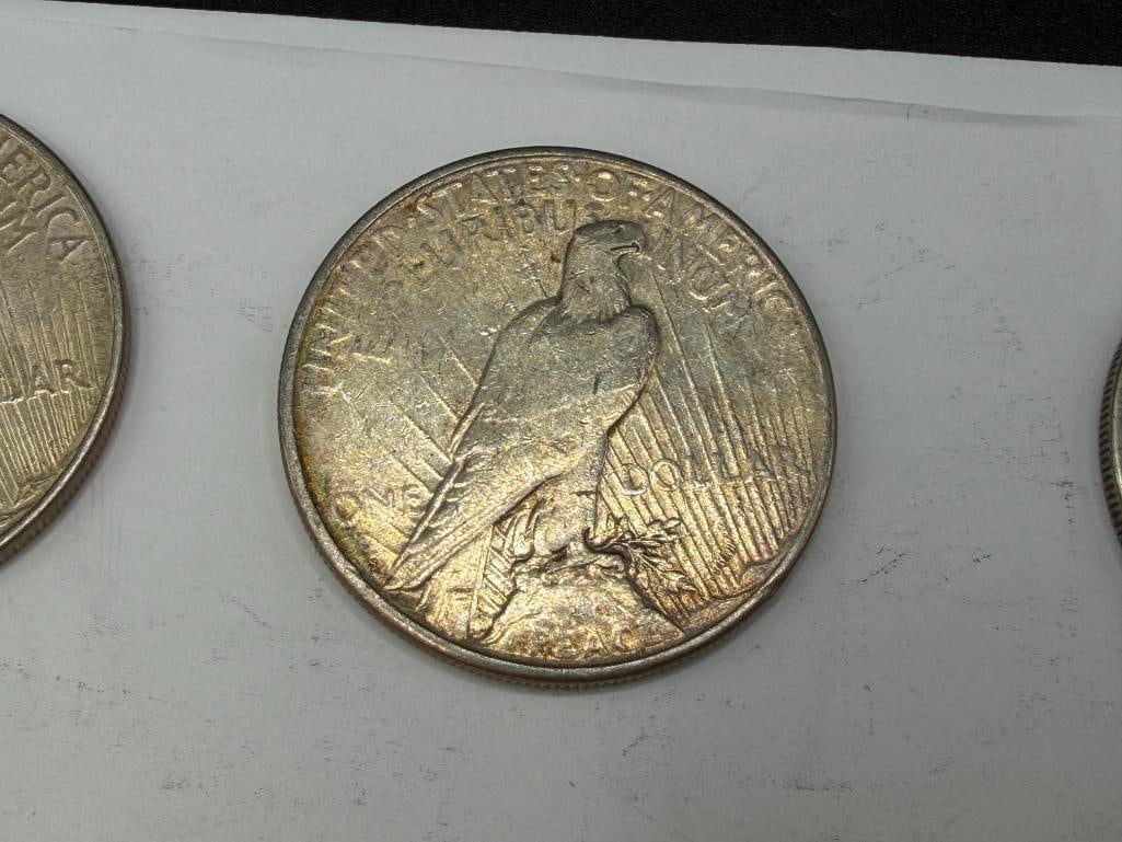 1922, 1923, AND 1924 U.S. PEACE SILVER DOLLARS - 5