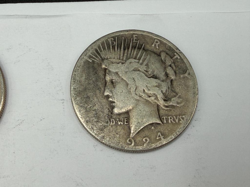 1922, 1923, AND 1924 U.S. PEACE SILVER DOLLARS - 6