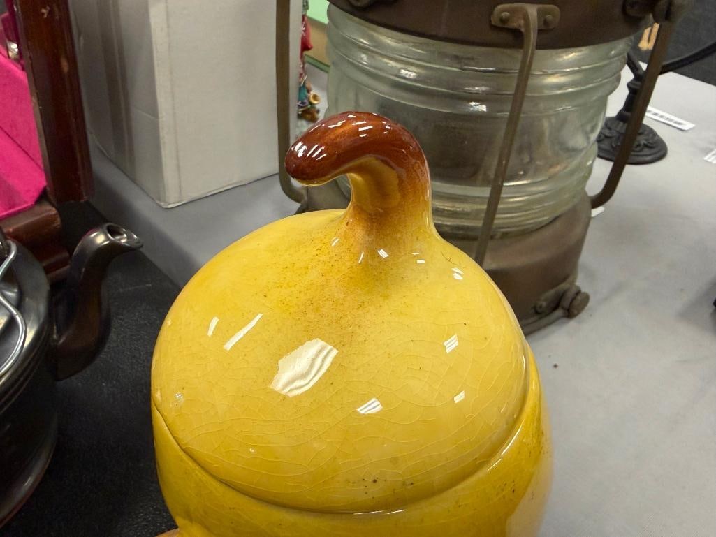 TWO VINTAGE POTTERY CERAMIC COOKIE JARS - 13