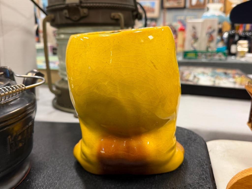 TWO VINTAGE POTTERY CERAMIC COOKIE JARS - 15