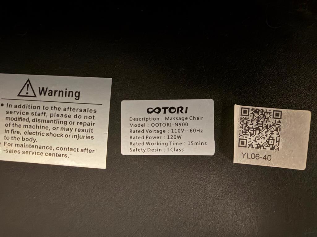 COTORI OOTRI-N900 FULL BODY ELECTRIC MASSAGE CHAIR WITH ZERO GRAVITY POSITIONING - 7