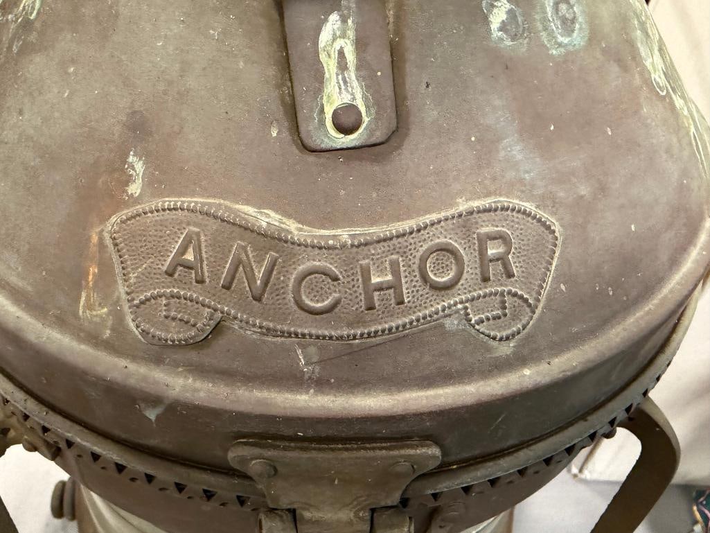 LARGE BRASS NAUTICAL / MARITIME SHIPS LANTERN WITH CLEAR GLASS GLOBE - 3