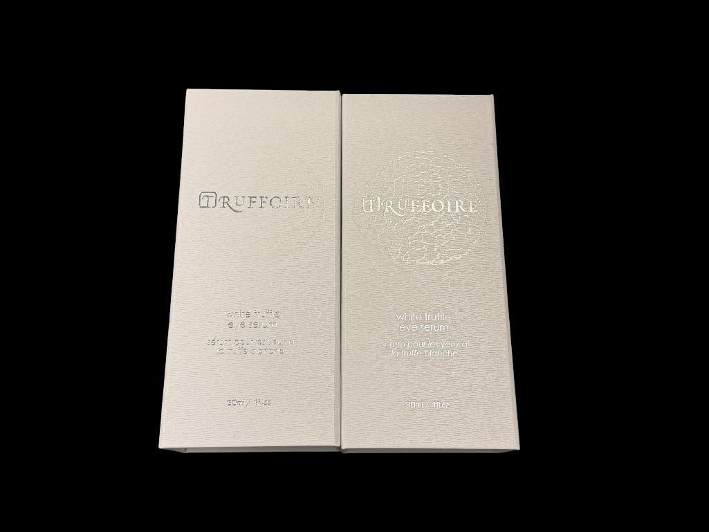 TRUFFOIRE WHITE TRUFFLE EYE SERUM LUXURY ANTI-AGING EYE SERUM SKIN CARE PRODUCT 30 ML: BOTH PRODUCTS APPEAR UNUSED IN ORIGINAL PACKAGING
