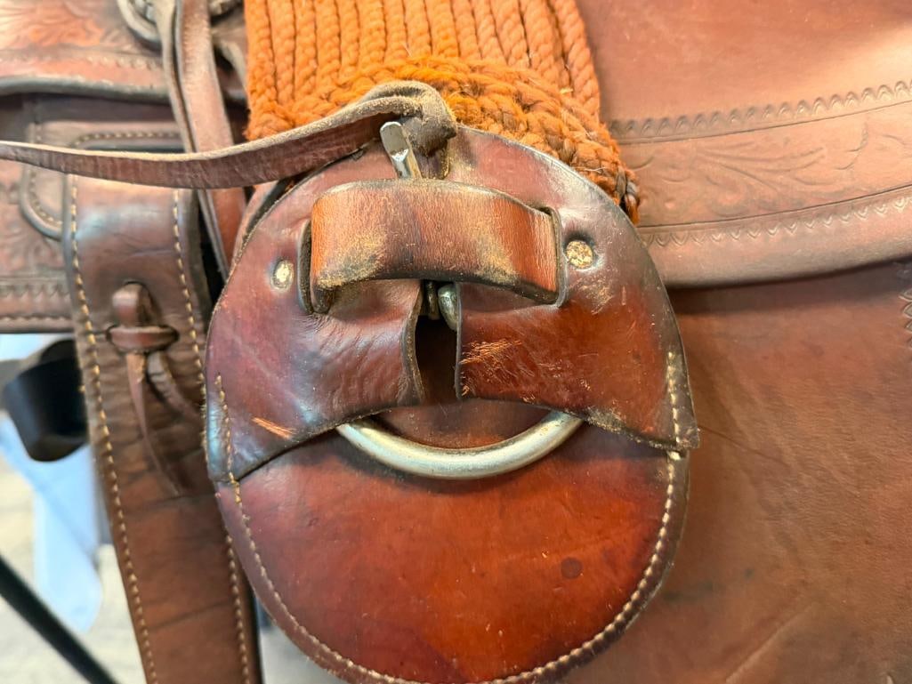 THE GEORGE LAWRENCE COMPANY LEATHER HORSE RIDING LEATHER SADDLE - 8