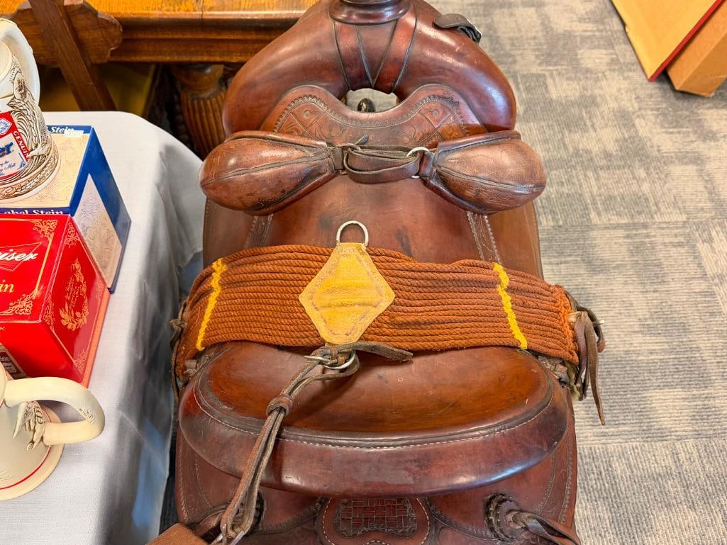THE GEORGE LAWRENCE COMPANY LEATHER HORSE RIDING LEATHER SADDLE - 9