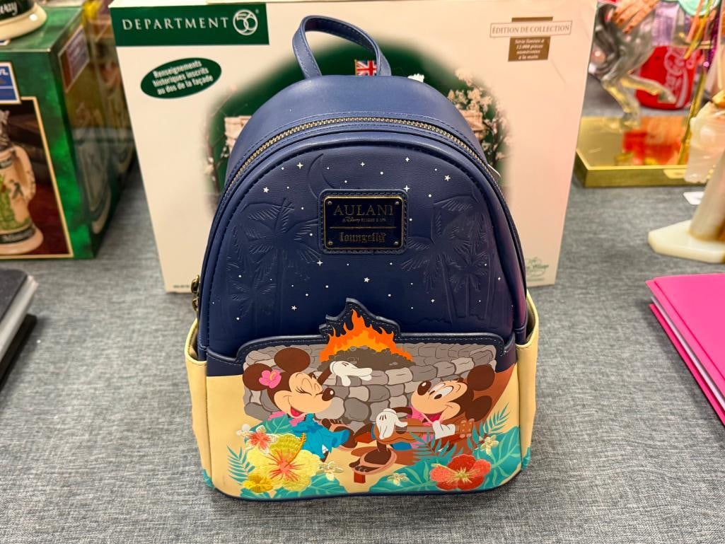 NEW DISNEY AULANI RESORT AND SPA MICKEY AND MINNIE FIREPIT LOUNGEFLY MINI BACKPACK - 2