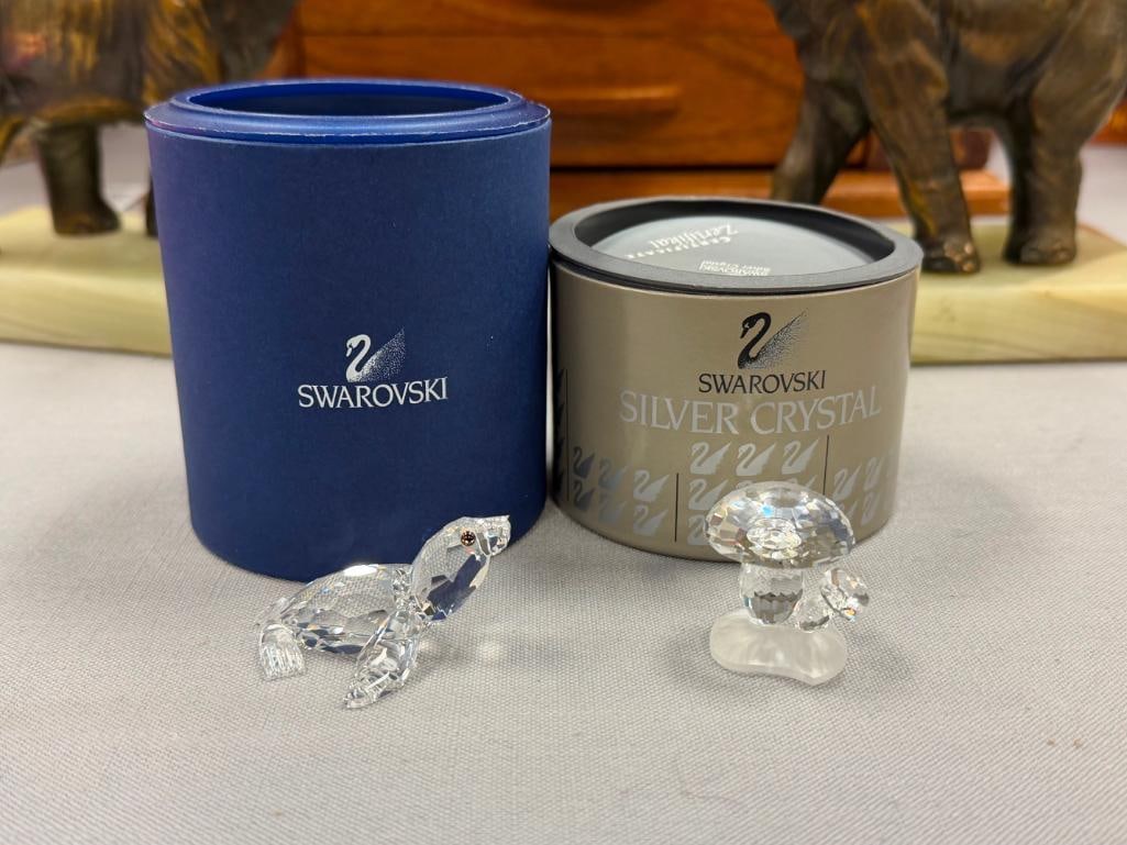 SWAROVSKI CRYSTAL FACETED FIGURINES BABY SEA LION AND MUSHROOMS 7661NR004 / 7472NR030 - 2