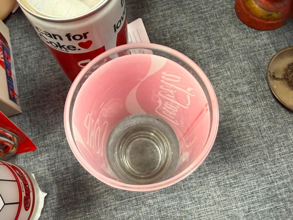 COCA-COLA COLLECTIBLES DRINKING GLASSES, TRAVEL CUPS WITH STRAWS, PEN, POLAR BEAR FIGURINES - 10