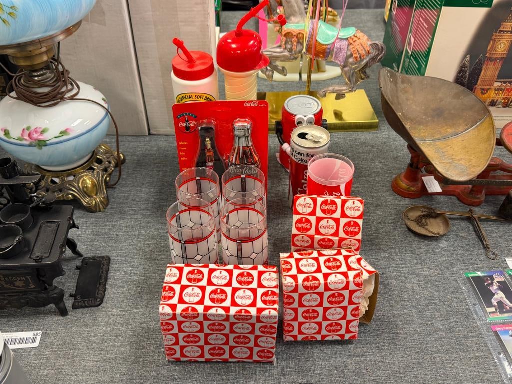 COCA-COLA COLLECTIBLES DRINKING GLASSES, TRAVEL CUPS WITH STRAWS, PEN, POLAR BEAR FIGURINES - 2