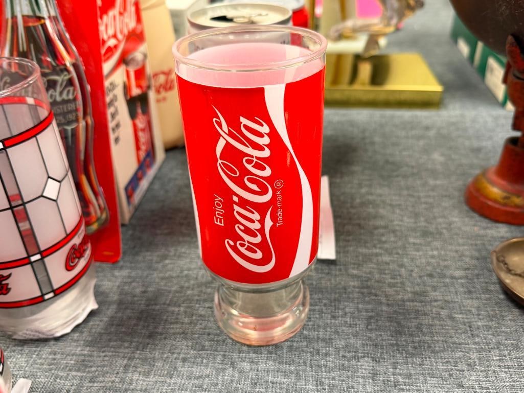 COCA-COLA COLLECTIBLES DRINKING GLASSES, TRAVEL CUPS WITH STRAWS, PEN, POLAR BEAR FIGURINES - 9