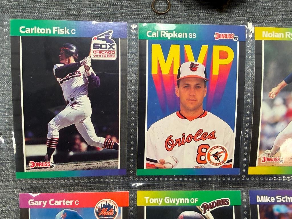 1988 LEAF BASEBALL CARDS HALL OF FAMERS CARLTON FISK, DAVE WINFIELD, NOLAN RYAN, MIKE SCHMIDT - 3