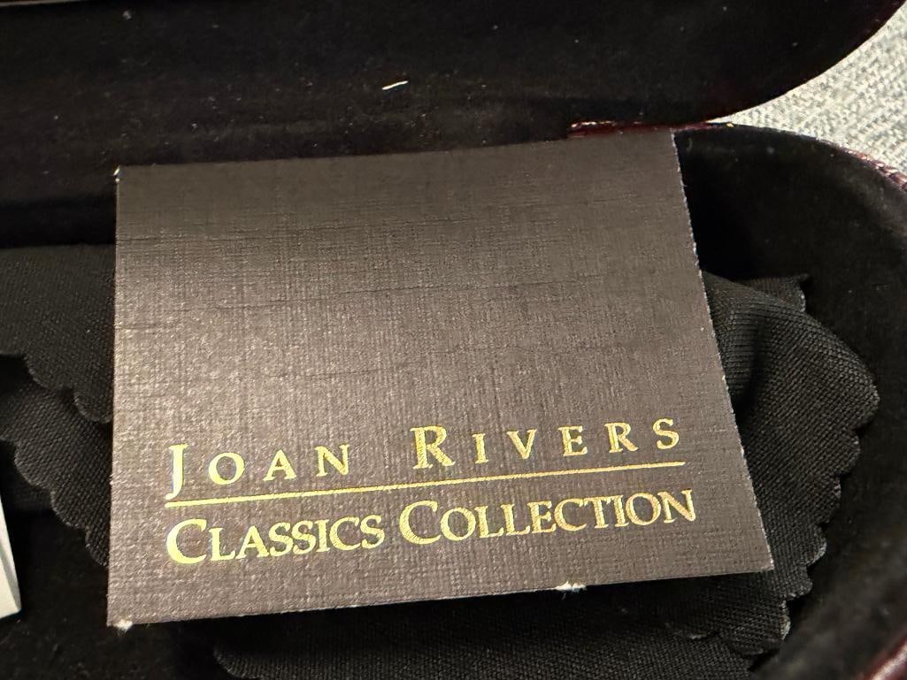 JOAN RIVERS CLASSIC COLLECTION SNAKESKIN BEWJEWELED SUNGLASSES WITH HARDSHELL CASE - 10