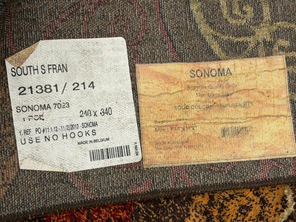 SONOMA MAN MADE SILK AREA RUG MADE IN BELGIUM - 6
