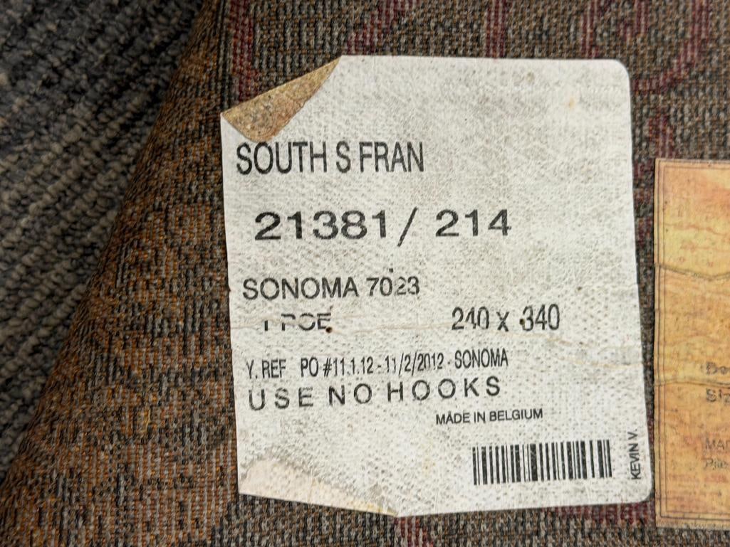 SONOMA MAN MADE SILK AREA RUG MADE IN BELGIUM - 7