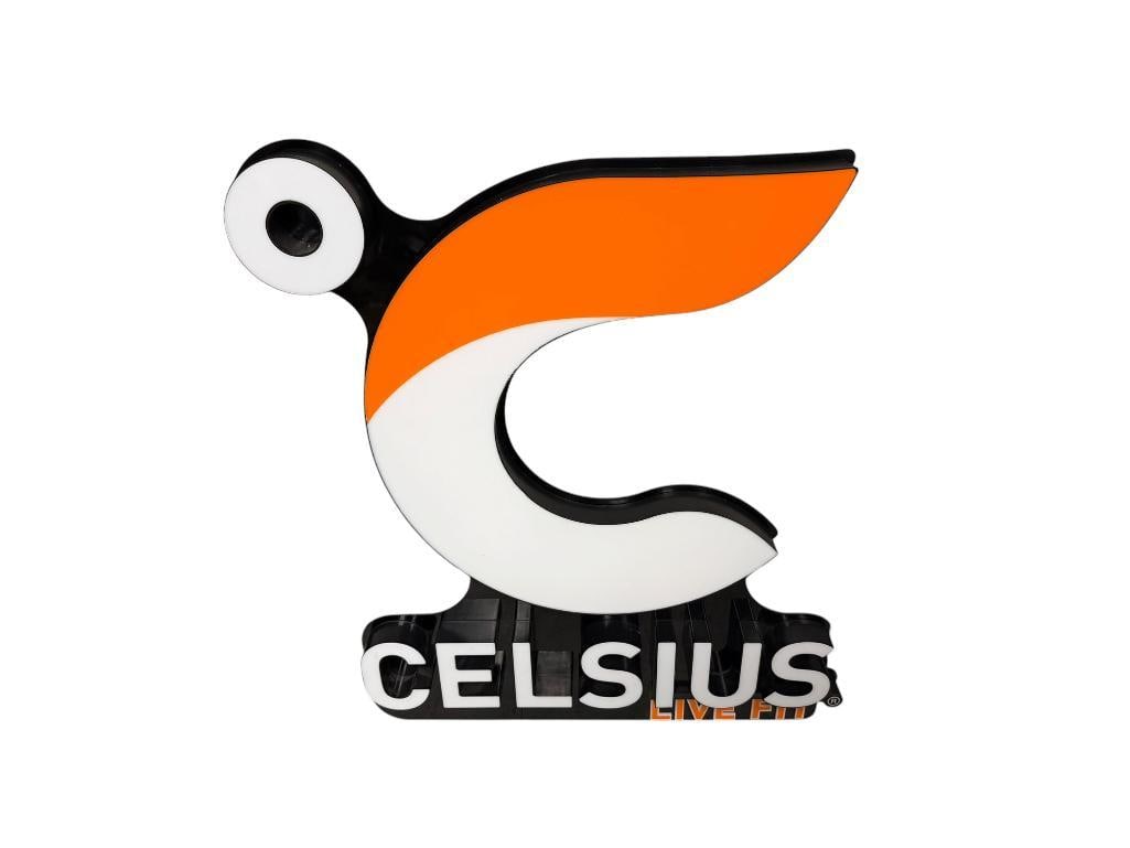 CELSIUS LIVE FIT ADVERTISMENT WALL HANGING LIGHTED SIGN: TESTED + 21" X 26"