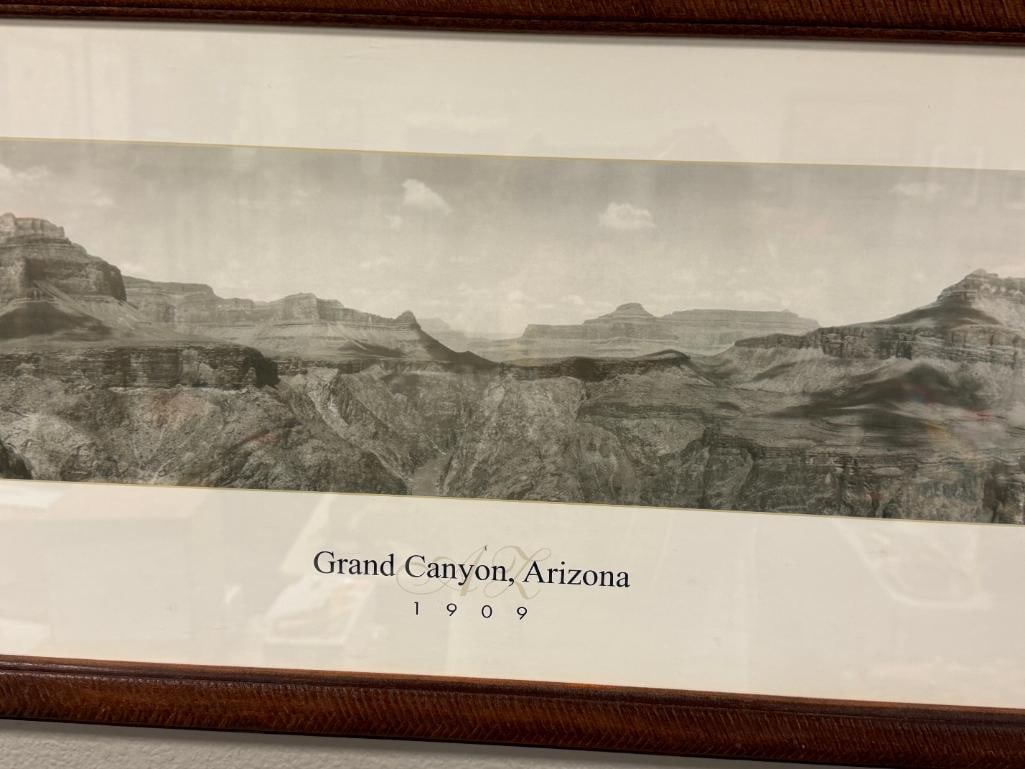 PATRICK FAHRNER BLACK AND WHITE PANORAMIC PHOTO-PRINT OF THE GRAND CANYON CIRCA 1909 - 2