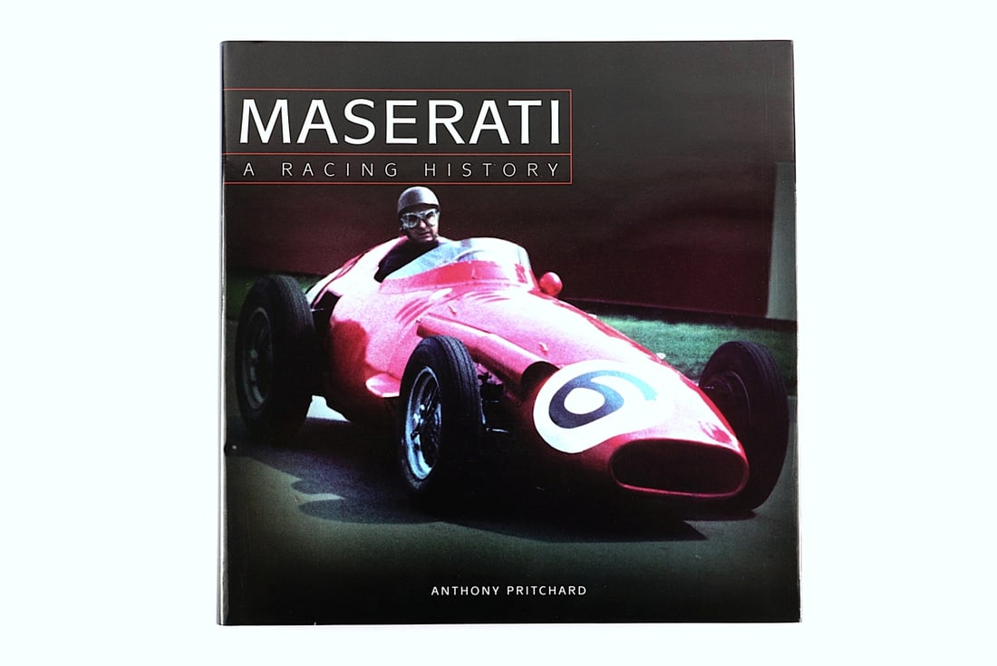MASERATI: 'MASERATI - A RACING HISTORY' hardcover book by Anthony Pritchard: MASERATI: 'MASERATI - A RACING HISTORY' hardcover book by Anthony Pritchard, first published 2003 by Haynes Publishing, 256 pages; slight sunning to page body edges, slight shelf wear to dust cover.