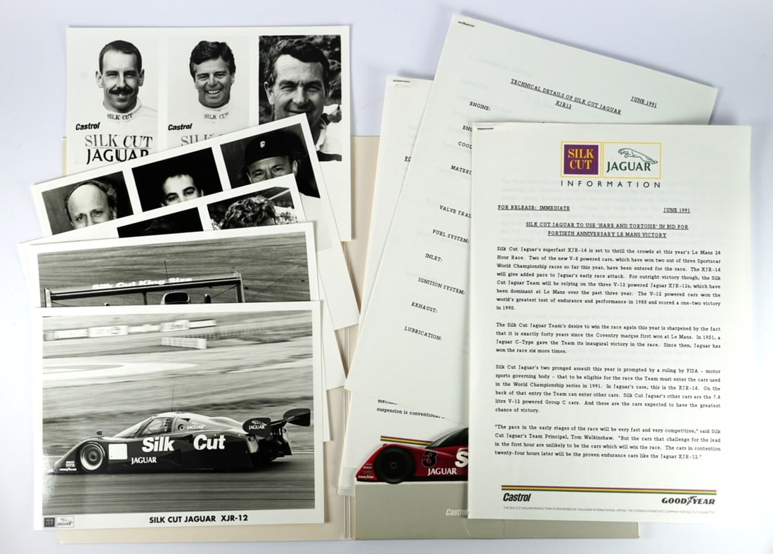 SILK CUT JAGUAR: A June 1991 SILK CUT JAGUAR INFORMATION Press Release Kit for the 1991 Le Mans. (1 of 4)