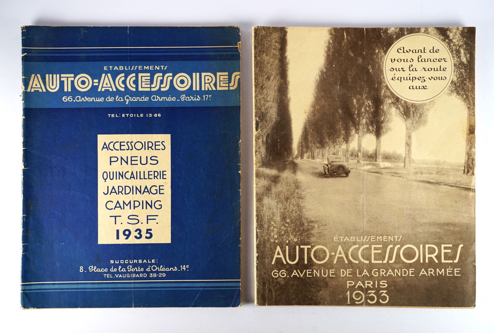 AUTO-ACCESSOIRES: Two original issues of 'ETABLISSEMENTS AUTO-ACCESSOIRES' by Andre Olivier (1 of 3)