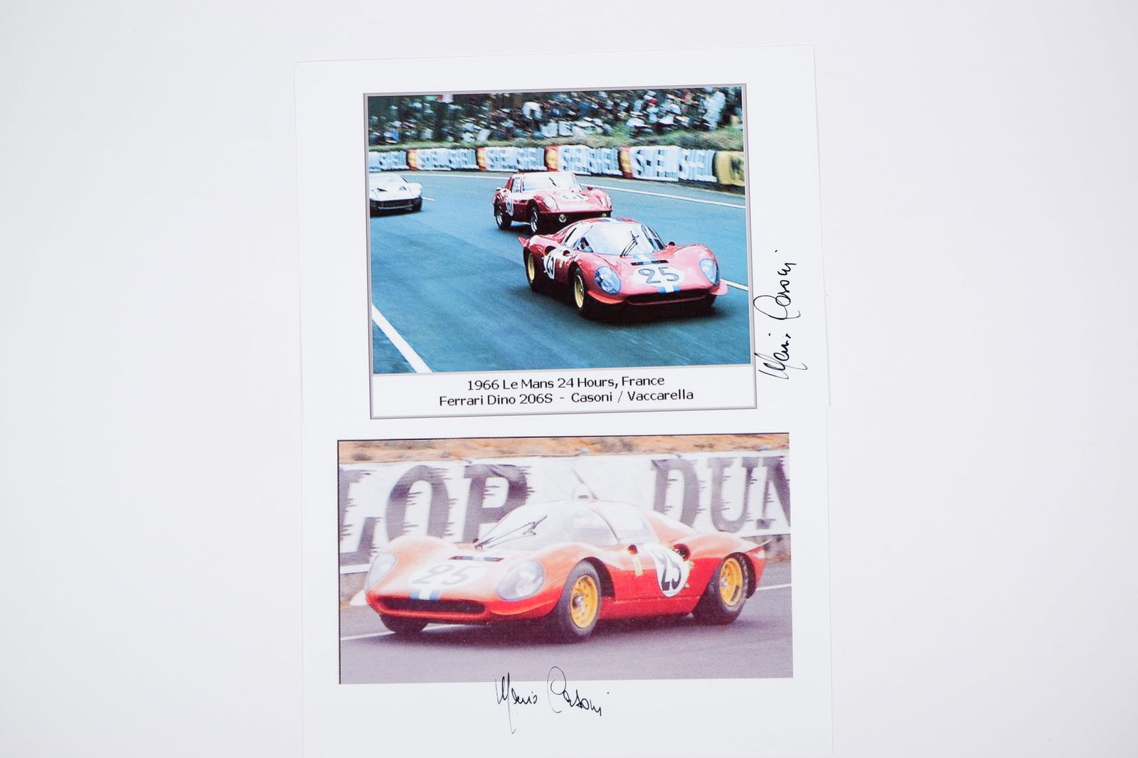 CASONI: Images from of the Ferrari Dino as driven by M.Casoni and N.Vaccarella. Casoni signatures (1 of 1)