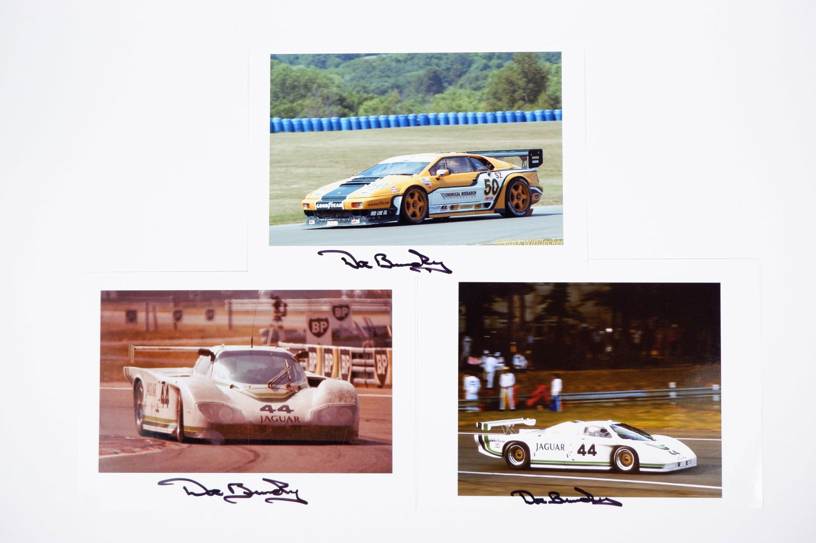 BUNDY: Three images associated with Doc Bundy. Lotus Esprit & Jaguar XJR-5 images. Bundy signatures (1 of 1)