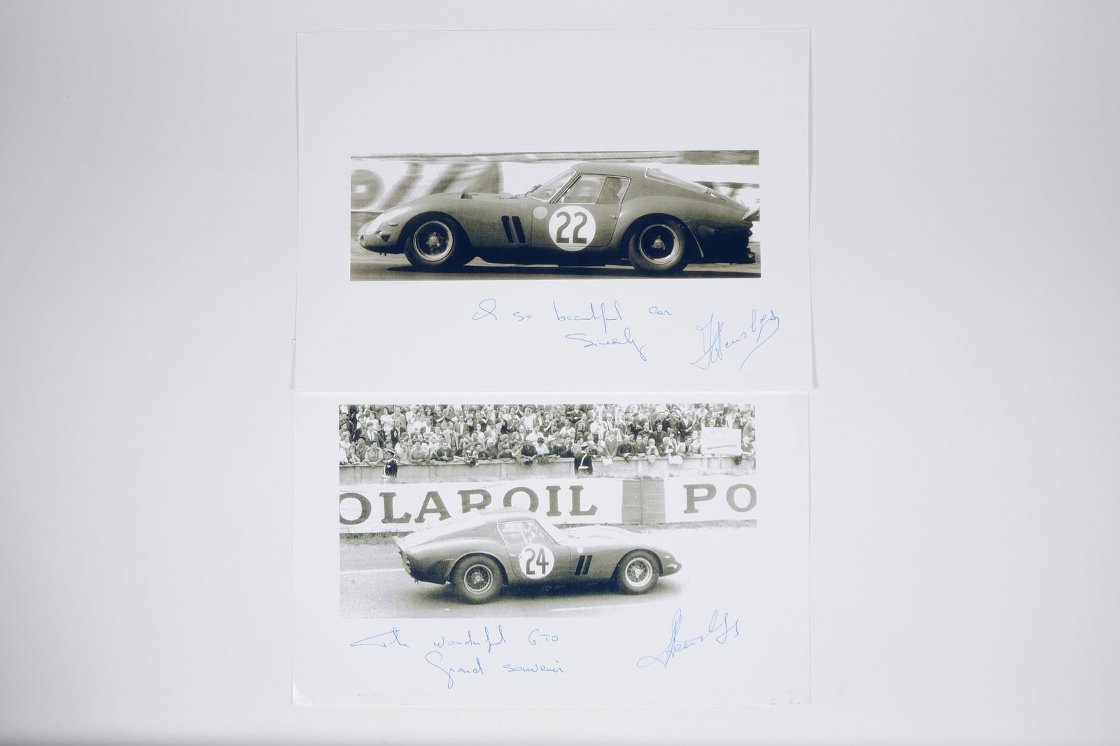 BLATON: Pictures associated with 'JEAN "BEURLYS" BLATON racing a Ferrari 250 GTO. BLATON signatures (1 of 3)