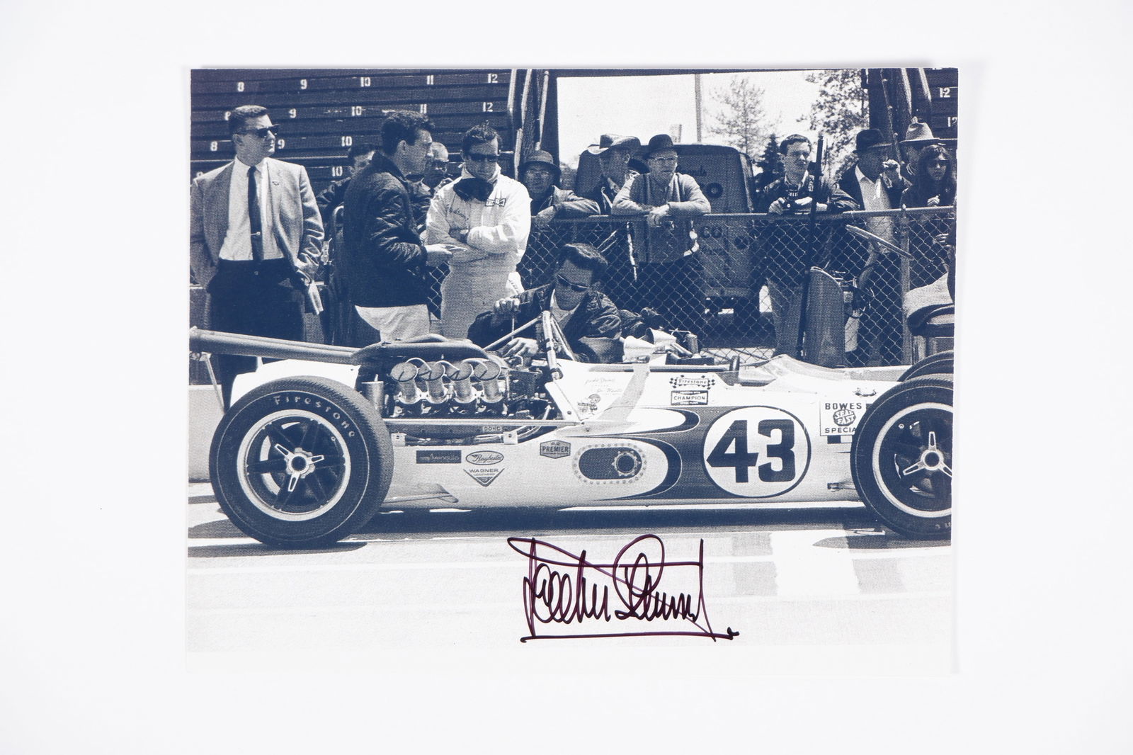 STEWART: Image of J.Stewart and the 'BOWES SEAL FAST SPECIAL' Lola T90, 1966. Stewart signature (1 of 1)